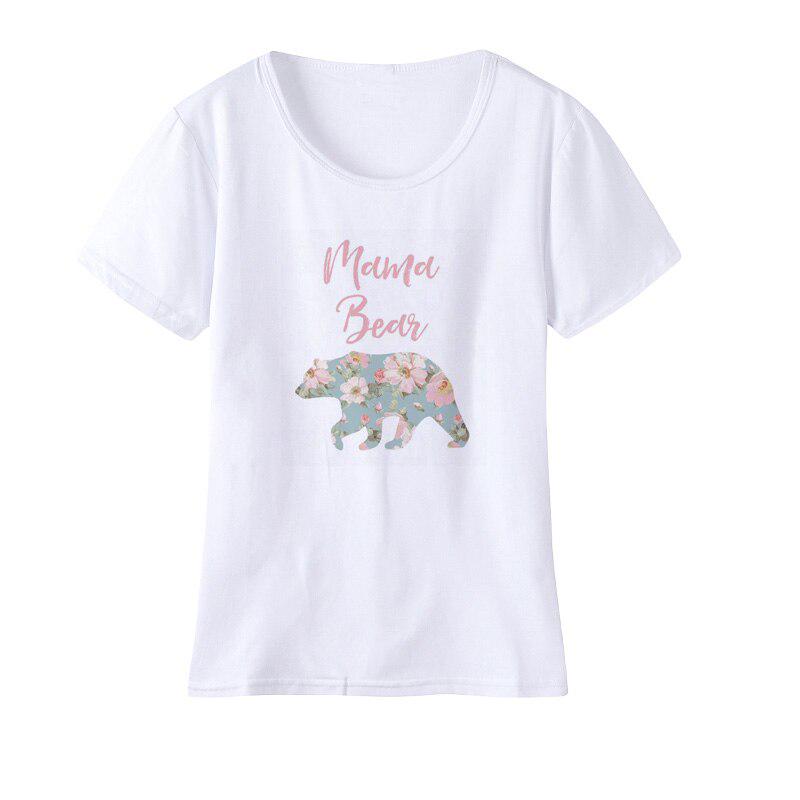 Summer Floral Mama Bear T Shirt Casual 