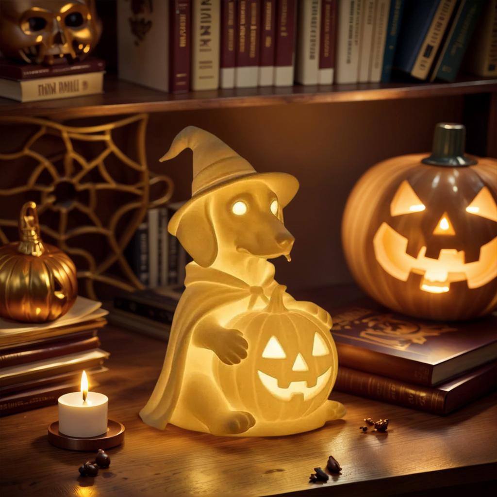 2026 Halloween Decorations Indoor Dog Ghost Lamp Light Up Ghost Dog Ghost Puppy Night Light for Home Bedroom Party Decorations