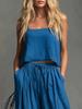 Women's Casual Set Strappy Top Wide Leg Pants Two Piece Outfit for Women