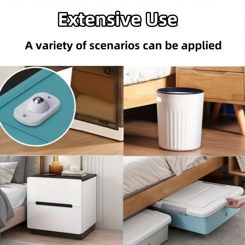 10pcs Adhesive Caster Wheels – 360° Swivel Furniture Rollers,Durable PC for Bins,Boxes&Trash Cans – Easy Install,Smooth Rolling