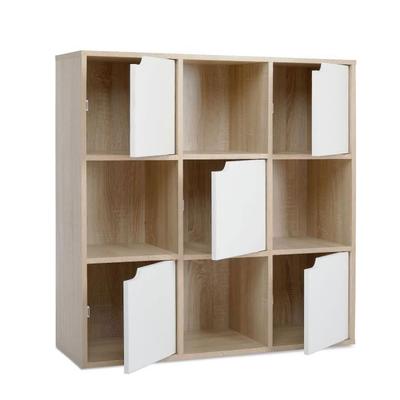 Bibliothèque, Étagère De Livres, Meuble De Rangement Avec 9 Compartiments, Inclus 4 Ouvert Et 5 Avec Porte - Mondeer
