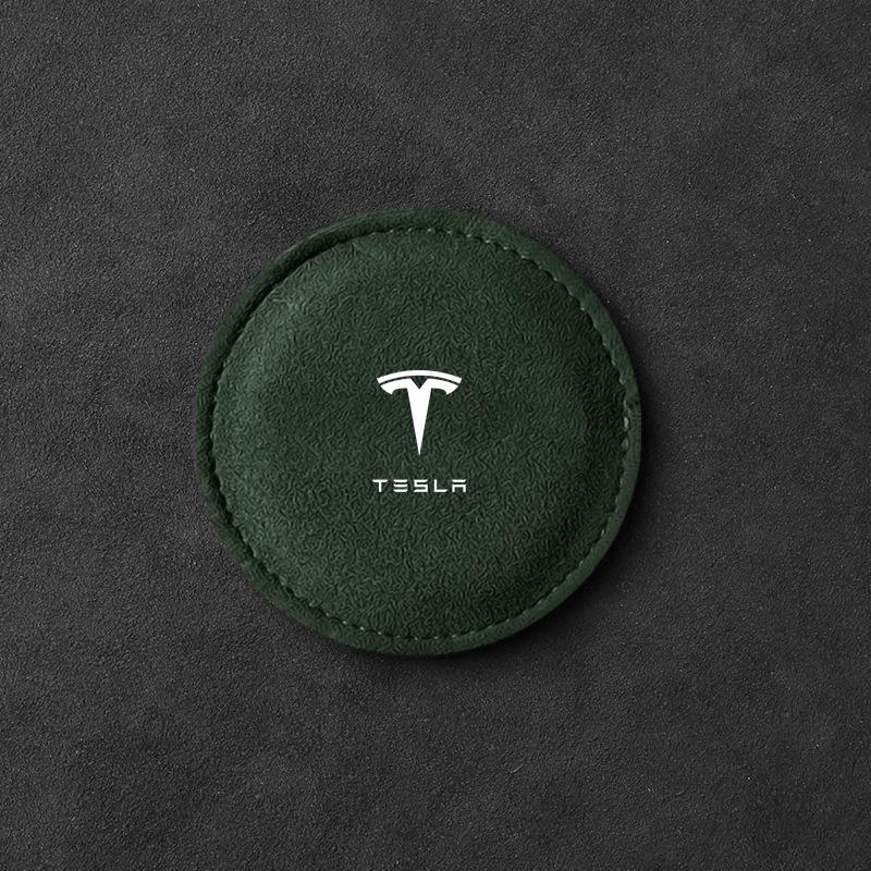 Suport Pahare Mașină Pad Slot Insignă Piele Covoraș Anti-alunecare pentru Tesla Model 3 Model S Model X Model Y Roadster Performance Decor