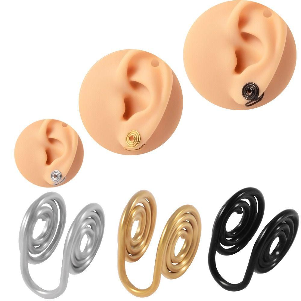 Orecchini a pressione in acciaio inossidabile per gonfiore Spirale Cartilagine Ear Cuff Orecchini a pressione per cheloidi
