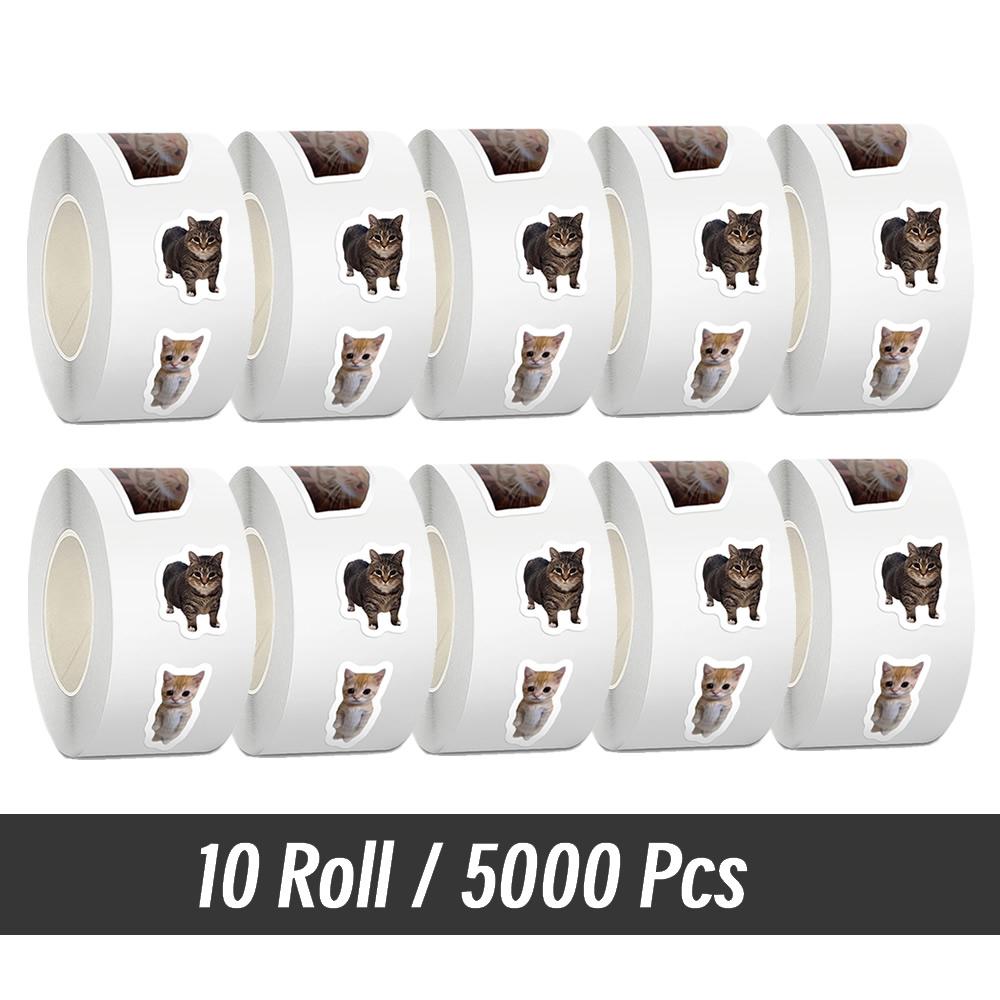 500Pcs/Roll Animation Meme Cat Stickers For School Reward Stickers Classroom Decoration Encouragement Sticker For Student Teacher