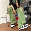 High Street Stylish Distressed Ripped Jeans High Waist Men's Clothing Wide Leg Denim Pants American Streetwear Straight Trousers