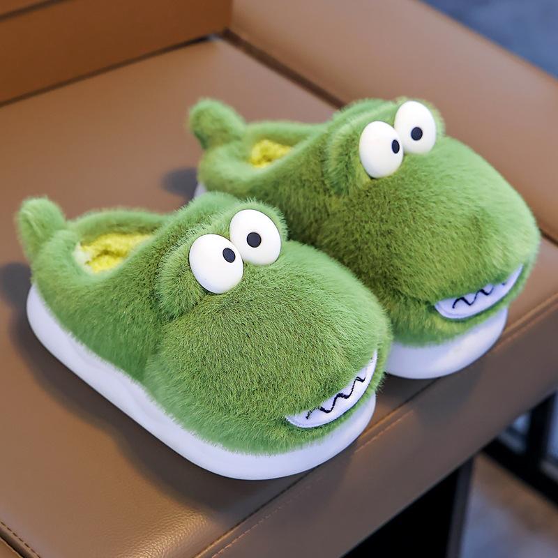 Kinder Herbst- und Winter Niedliche Samt Hausschuhe mit dicker Sohle aus Baumwolle