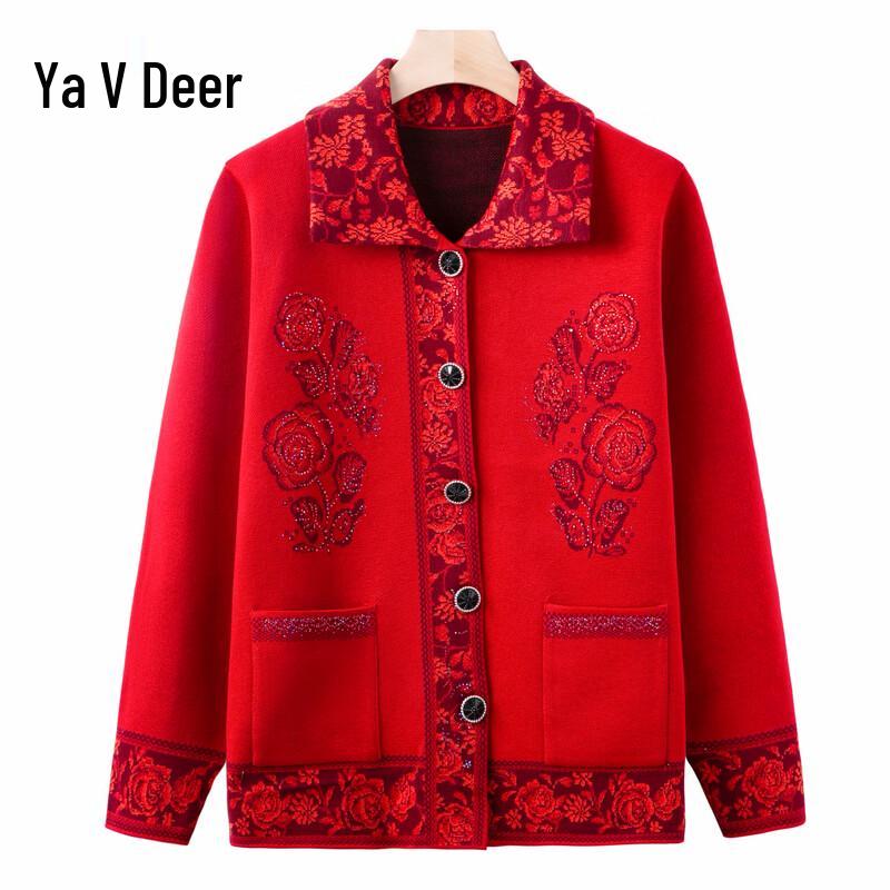 Yalu PG243Z62448 V-Neck Knit Top XL