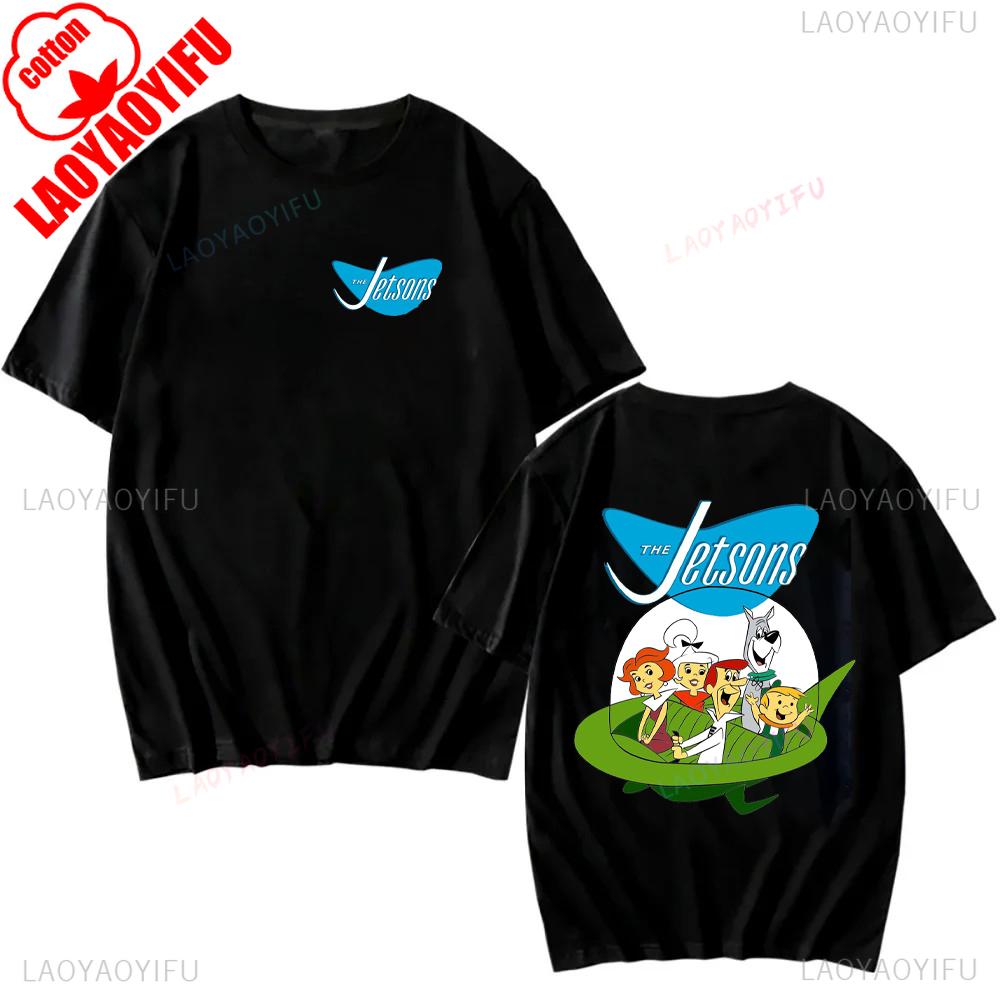 The Jetsons Printed T-shirt Tops Cartoon The Jetsons Letter Clothes Comfy Casual Breathable T Shirt Social Club
