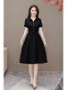 Women's 2023 Summer Solid Color Cotton Linen A-line Dress, Short Sleeve, Casual Slimming Design