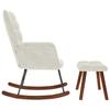 Cream Velvet Rocking Chair with Footstool