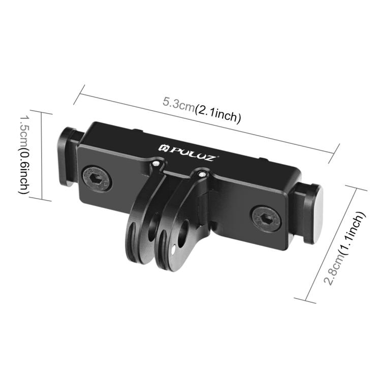 Dla Insta360 X5 / X4 Air / Ace Pro / Pro 2 PULUZ Aluminiowy Lotniczy Adapter Bazowy z Szybkozłączką (czarny)