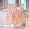 Cotton Checkered Square Towel Small 10"x10" Face Towel Absorbent Colorful Plaid Washcloth for Home Kitchen Face Washing Sweat Wiping