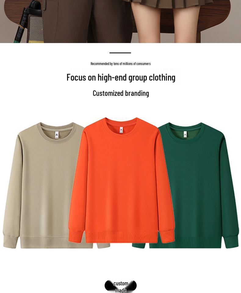 2025 Women's Custom Thick Loose Round Neck Hoodie - Autumn/Winter Fashionable Casual Long Sleeve Workwear Uniform