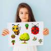 12 Photos/package Children's Cartoon Spring Garden Bee Toy Handmade Puzzle Sticker Emoji Replaceable