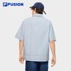 FILA FUSION Couple Casual Woven Short Sleeve Shirt