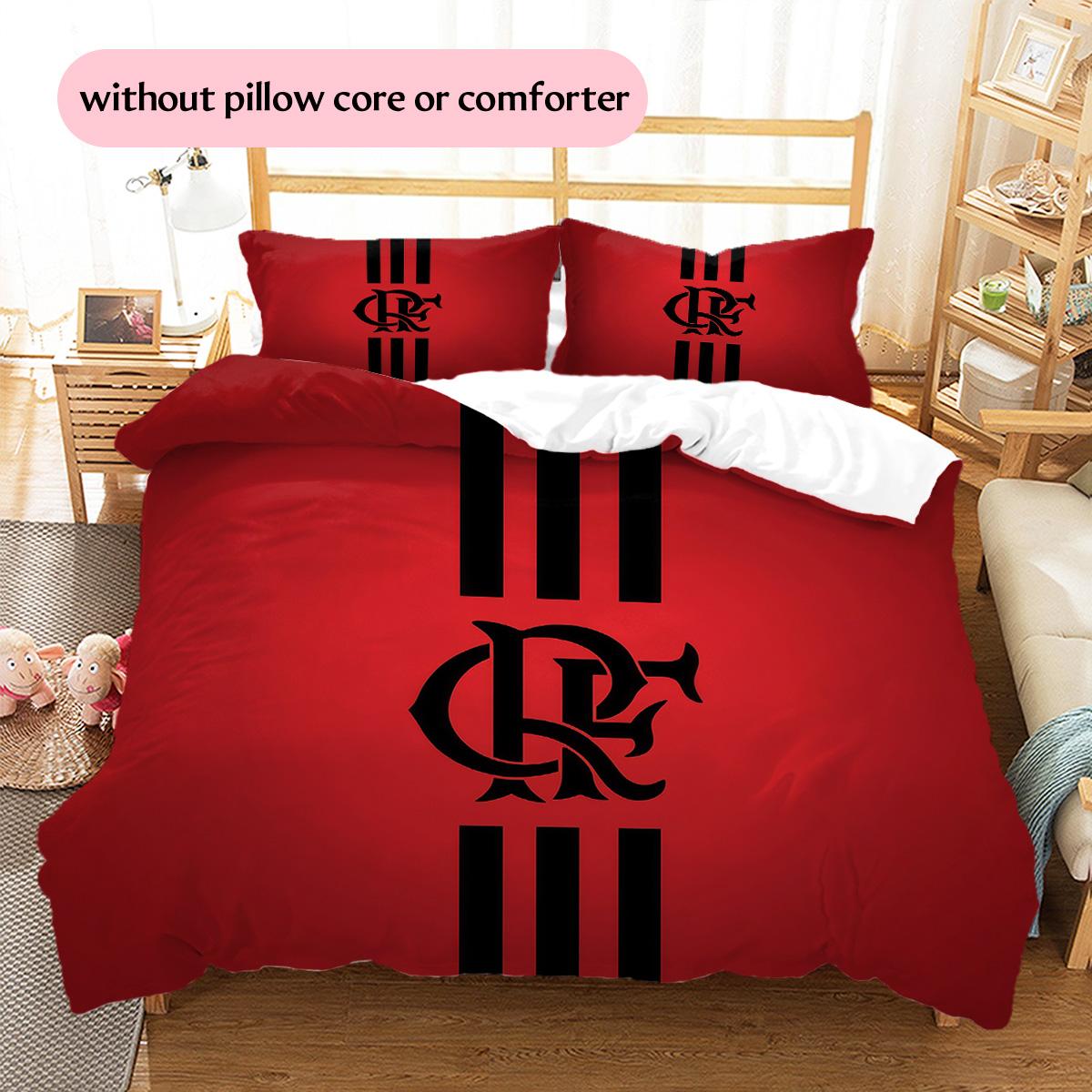 Flamengo Pattern Bedding Quilt Set  Home Decoration  Gift (1 * duvet cover + 2 * pillowcase  without core) 135x200cm