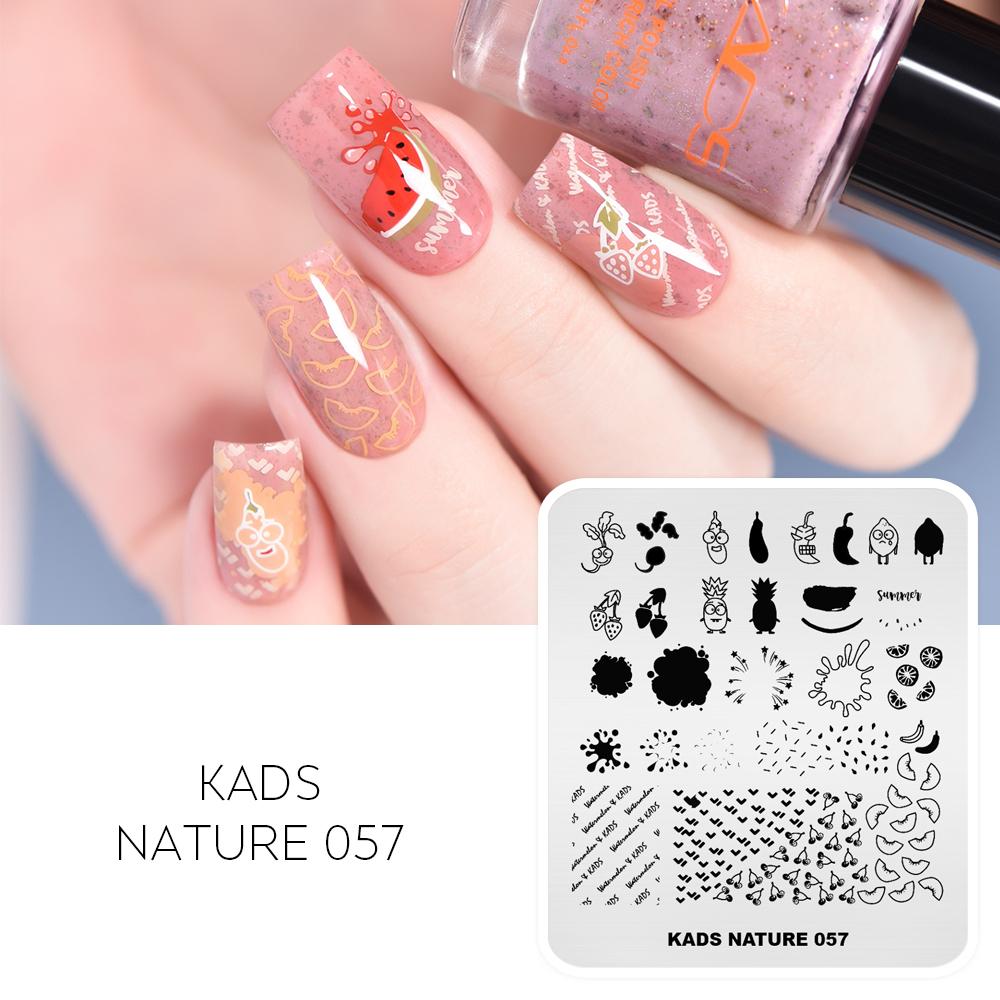 kads Nail Art Stamping Plates 63 Designs Nature Series Nail Template Stencil Plates for Nail Salon