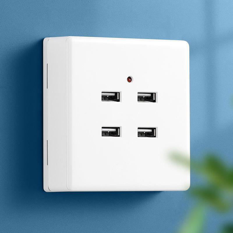 86 Type USB Socket Panel with 220V To 5V Converter, Dual or Quad USB Charging Holes for Open/Concealed Installation