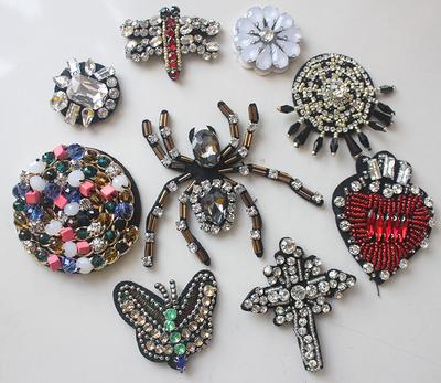 Beaded Rhinestone Crystal Sequins Patches Applique for Collar Shoes Bags Sewing On Garment Accessories Decoration Patch Apparel