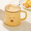 400ml Drinkware Ceramic Cup Household Creative Cute Bear Pattern Mug with Lid and Spoon Green Tea White Coffee Milk Brewing Cups