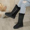 Winter Warm Lässig Mode Damen Schuhe Neu Knopf Bequem Flach Einfarbig Schlicht Schneestiefel Botas Mujer Chaussure Femme