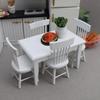 1:12 Dollhouse Miniature Furniture Set - White Dining Table & 4 Chairs