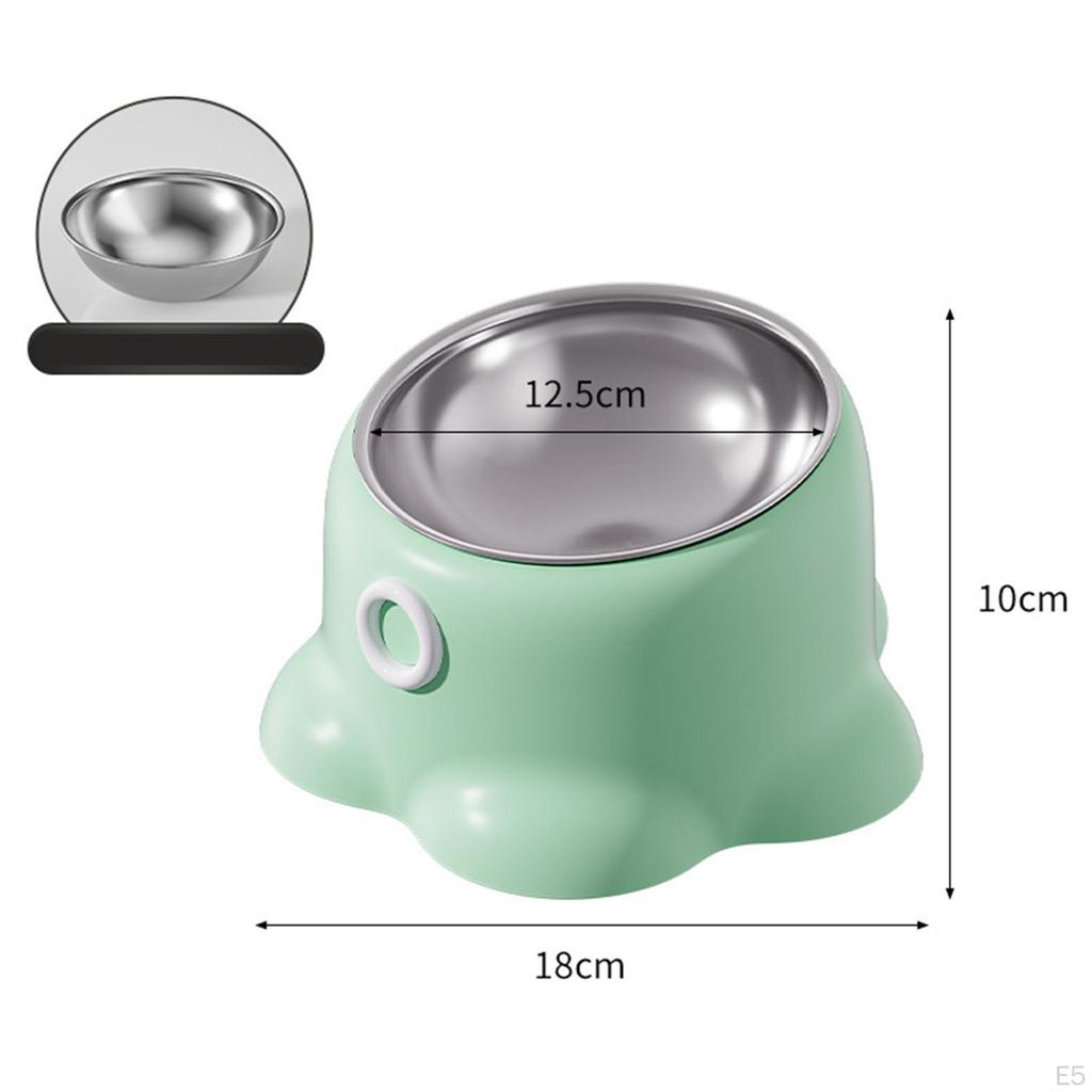 Tilted Cat Feeder Bowl Water Feeding Dish Food Dispenser for Small Dogs