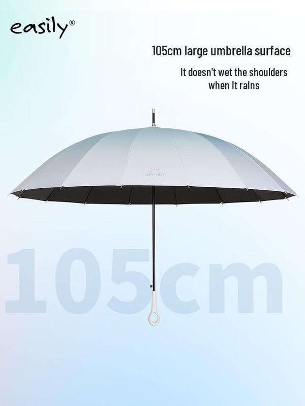 UV Protection 16-Rib Windproof Straight Umbrella