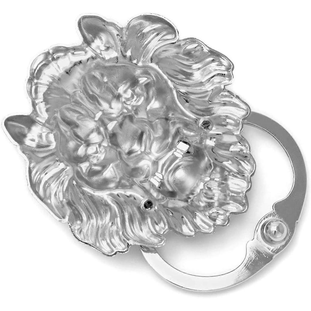 Lion Head Knocker with Screws, Large Silver Lion for Front Doors & Main Porches Accessories(1pcs)