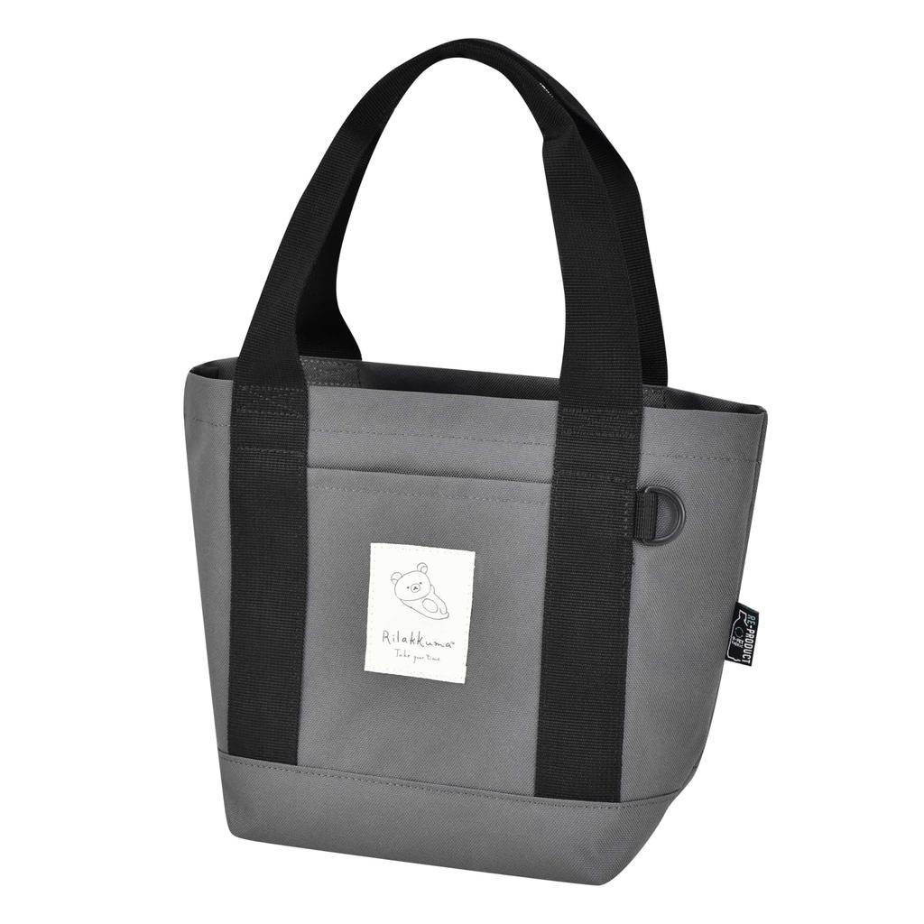 Marimo Craft Rilakkuma Mini Tote Zipper Perfect for and Suitable for and Stylish and Cute Character Charcoal Gray Bag, Water-Repellent, Closure,