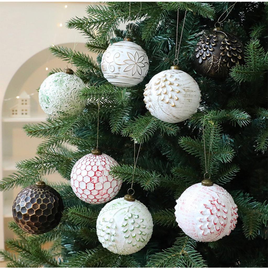 8CM Antique Christmas Ball Set Of 12 Hanging Decorations For Christmas Tree Decoration And Scene Setup