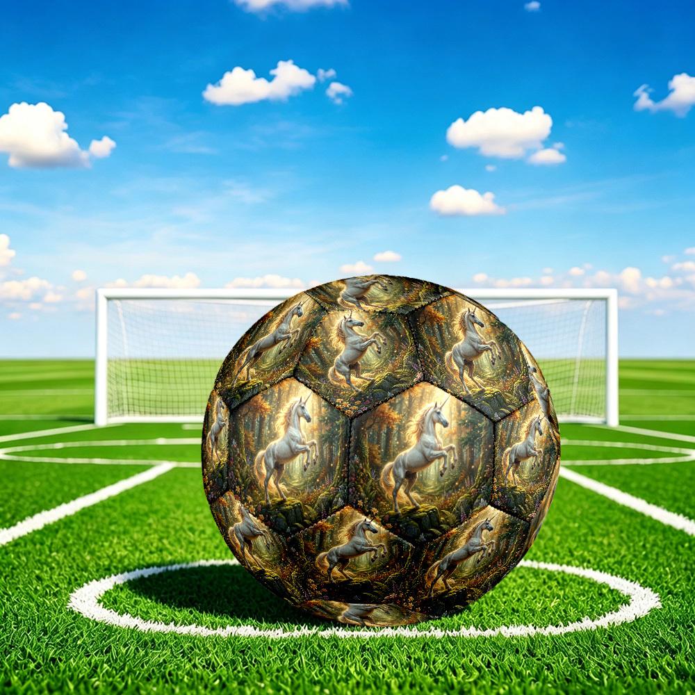 1pc Unicorn Forest Theme Soccer Ball Football, Size 5, Lightweight PVC, Outdoor Training Soccer Ball,Sports Gift t6144