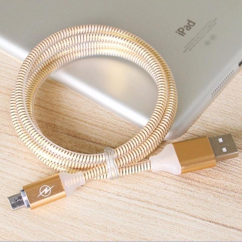 Fashion LED Micro USB Sync Data and Fast Charging Cable Ambilight Charger For Android Iphone