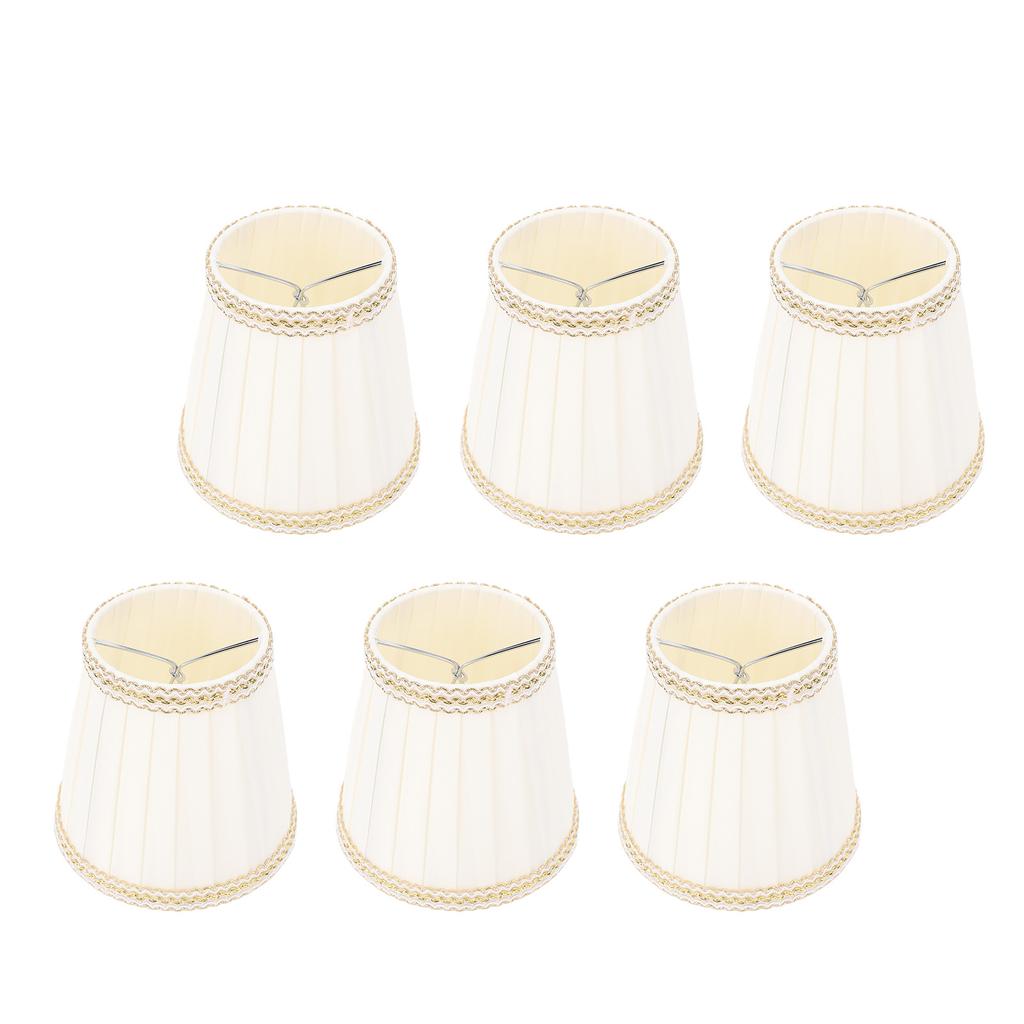6 Pcs Fabric Lamp Shade Simple Pleated Universal Cloth Lampshade for Floor Table Lamps