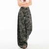 High-Waisted Wide Leg Camo Denim Pants Women Oversized Straight Fit Loose Trousers 2025