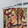 Vintage Pin Up Girl Cosmetics Shower Curtain Leopard Print Design For Bathroom Decorations
