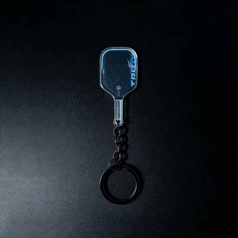Pickleball Racket Acrylic Key Ring Colorful Hollow Golf Ball Design Lightweight Keychain for Backpack Decor