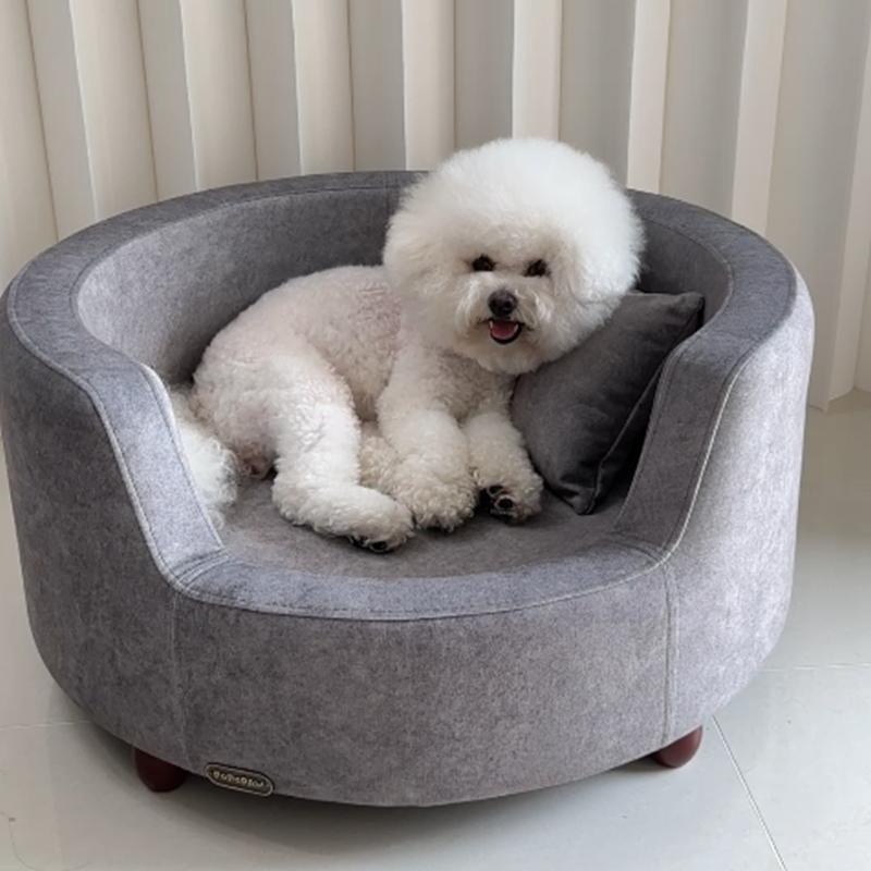Small Dog Teddy Bed Vintage Wooden Kennel Cat Nest Modern Design Style Four Seasons Removable Washable Pet Sofa Hair-Free
