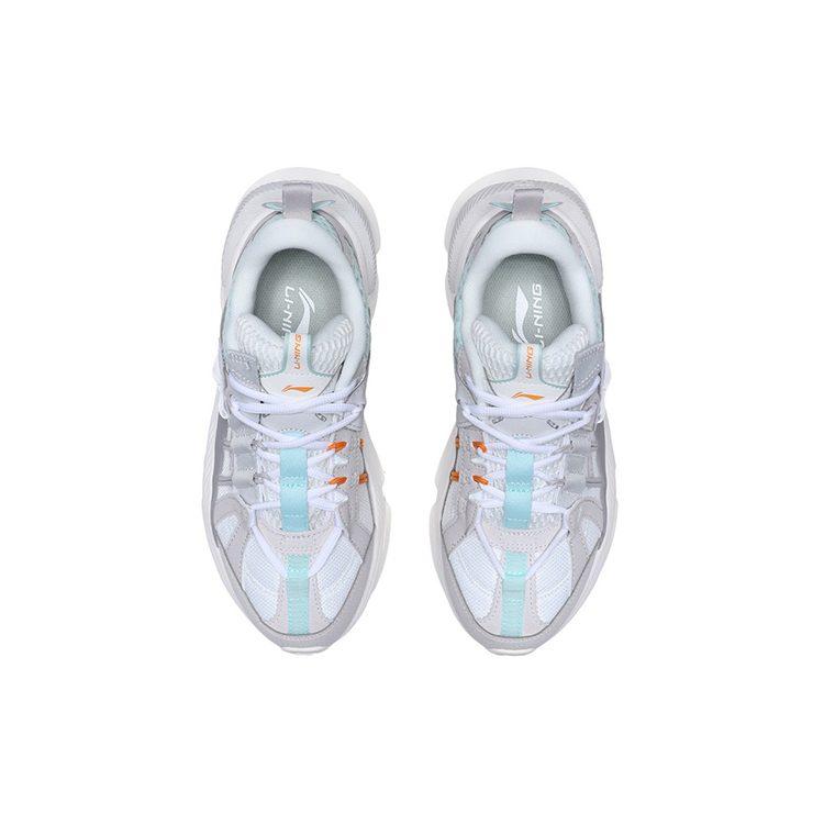 Li Ning Nebula M1 Textile, Synthetic Leather Cushioning Low Top Sports Casual Shoes Women's White Gray AGCQ244-1