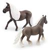 Beautiful Silver Gray Spotted Mare Model Lifelike Animal Figurine For Decoration
