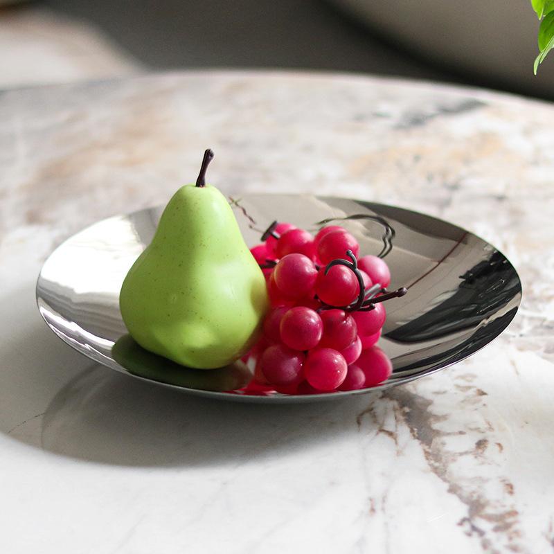 Minimalist Creative Flying Saucer Round Fruit Plate Ornaments Hotel Tableware Club Shallow Bottom Fruit Plate Snack Storage Plate Jewelry