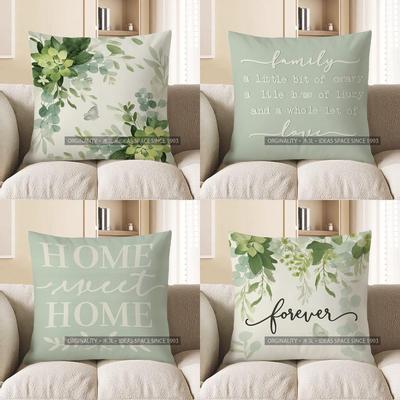 Heimdeko Grün Floral & Schmetterling Dekorative Kissenhülle Muster Kissenbezug Geeignet für Sofa Schlafzimmer Auto Kissenbezug