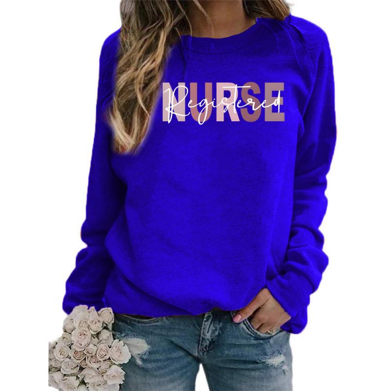 Cross-Border Registered Nurse Women's Round Neck Casual Loose Sweatshirt, European Size