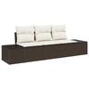 VidaXL Ensemble de canapés de jardin 3 pièces avec coussins, rotin poly marron 3346918