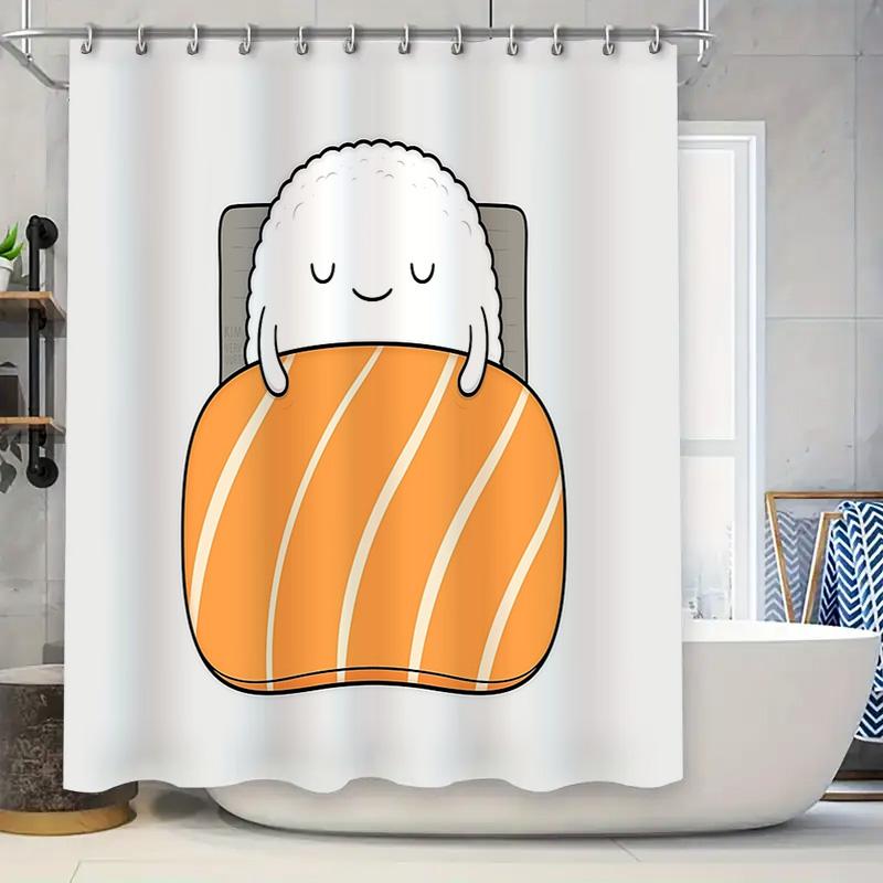 

Sushi Shower Curtain Japanese Food Decor Bathroom Set Waterproof Anime Decor Japanese Style Cute Kitchen Decor Home Decoration W60H190(CM)-1 Pcs