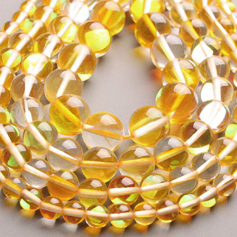 Moonstone Imitation Flash Round Beads for DIY Jewelry Making
