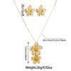 2-piece Minimalist Retro Double Flower Pendant Necklace with Five Petal Flower Earrings, Versatile Women's Jewelry Set