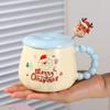 Christmas Ceramic Mug Gift Set with Lid & Spoon - Large Capacity Water Cup Souvenir
