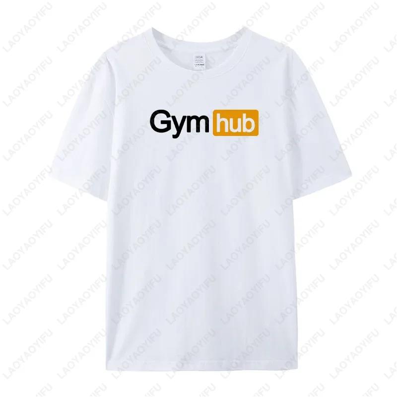 Gym Hub Printed Mens TShirt Cotton European Size Comfortable Casual Fashion Graphic TShirt Mens Summer Simple Unisex Style