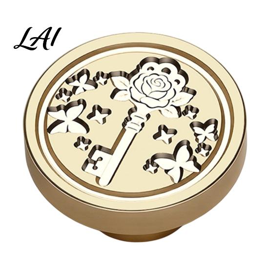 Gift Wrapping Wax Stamp Brass Seal Head Vintage Key Pattern Embossed Sealing Decorative Head for Envelope Journal Packaging Invitation Crafting